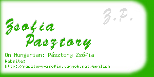 zsofia pasztory business card