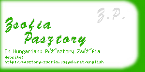 zsofia pasztory business card